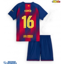 Barcelona Fermin Lopez #16 Replica Home Minikit 2025-26 Short Sleeve (+ pants)